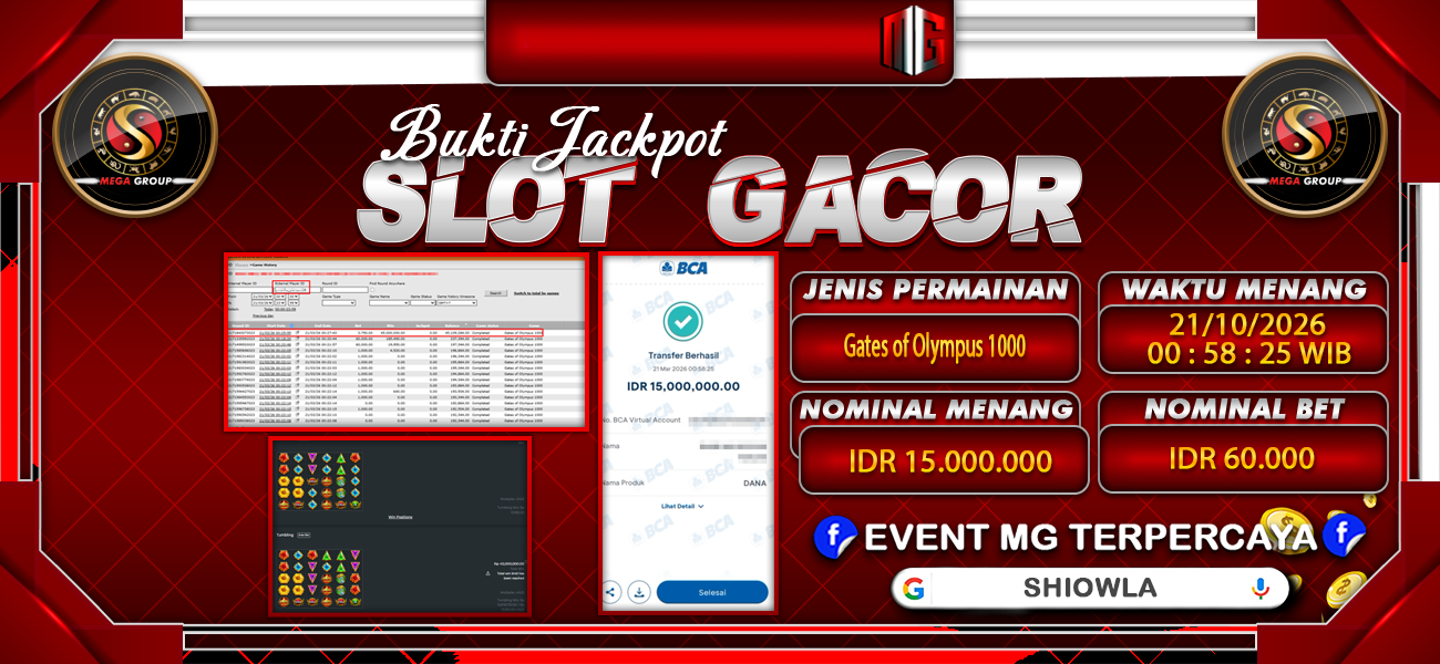 Bukti JP situs Shiowla hari Sabtu, 21 Maret 2026