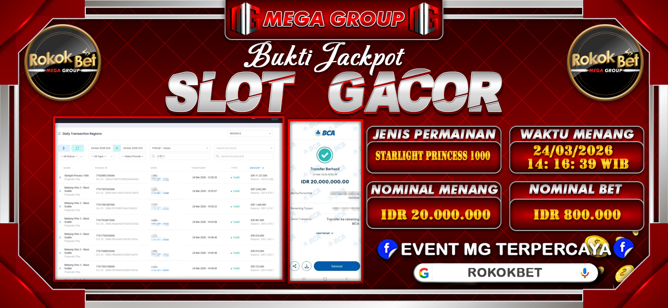 Bukti JP situs Rokokbet hari Selasa, 24 Maret 2026