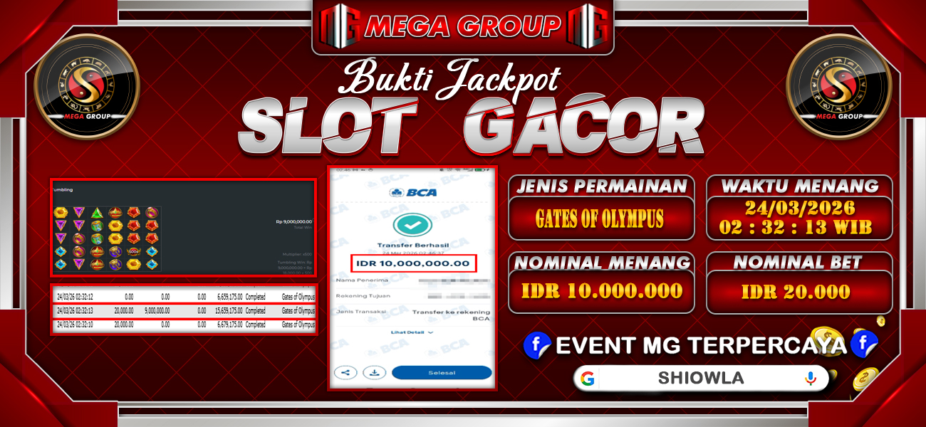 Bukti JP situs Shiowla hari Selasa, 24 Maret 2026